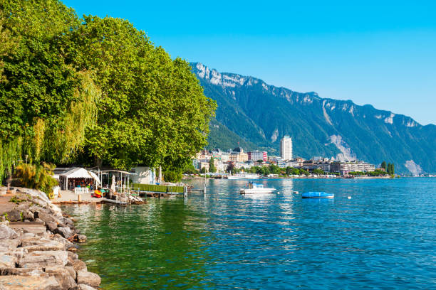 istock Montreux town on Lake Geneva 1279684111