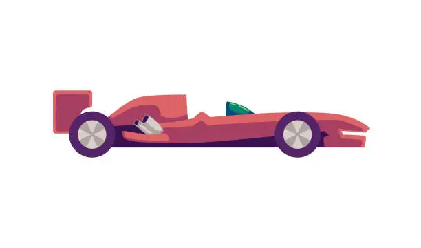 Vector illustration of Vector isolated icon of a red racing sports car