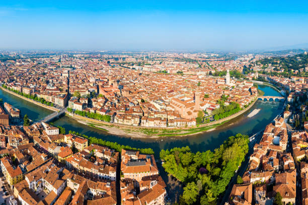 istock Verona aerial panoramic view, Italy 1279689686