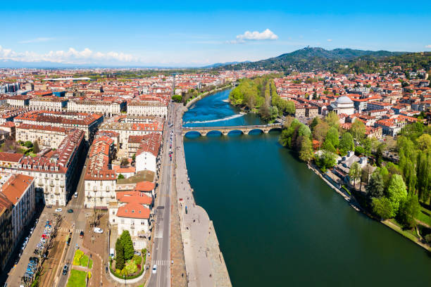 istock Turin aerial panoramic view, Italy 1279689700