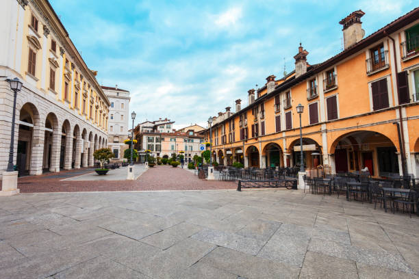 Market Square in Brescia Piazza del Mercato or Market Square is one of the main squares of Brescia city in north Italy brescia stock pictures, royalty-free photos & images