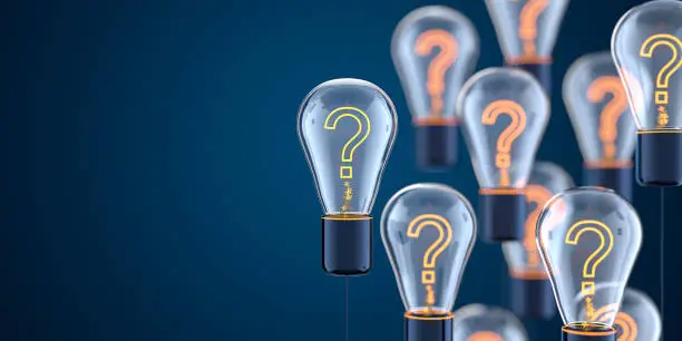 Photo of Innovation and new ideas lightbulb concept with Question Mark
