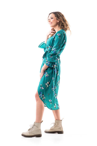 istock Side view of cute curious young woman watching interested with impressed expression. 1279691078