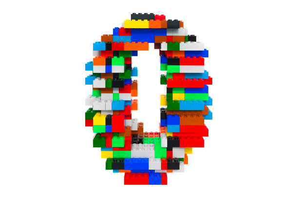 istock Number 0 from colorful building toy blocks, 3D rendering isolated on white background 1279692099