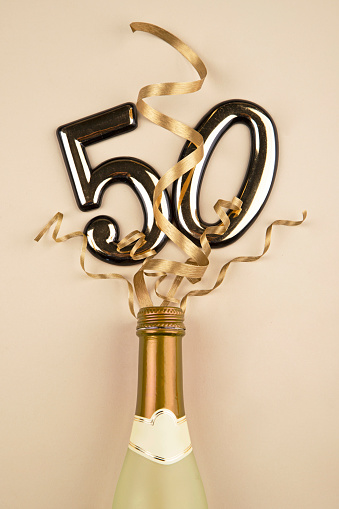 wine glass bottle with cork on a light background top view