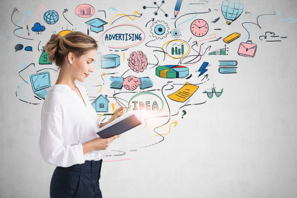 istock Woman with clipboard and her business strategy 1279699340