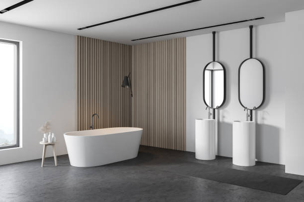 istock White and wooden bathroom corner 1279700397