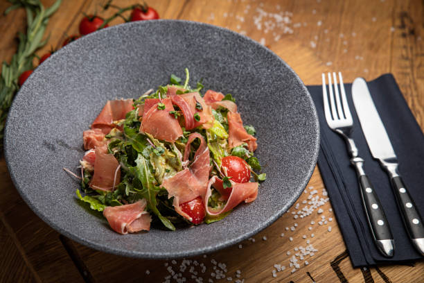 istock Meat salad in an American bistro. 1279700454