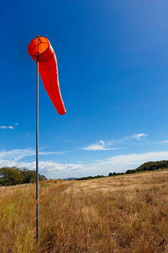 Wind sock at country airfield