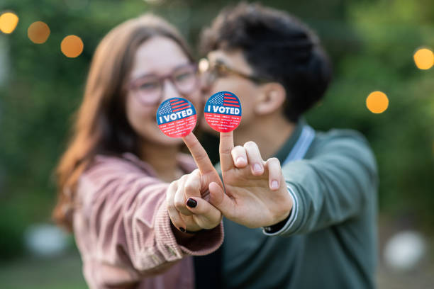 istock Two Women Kiss After Voting 1279703727