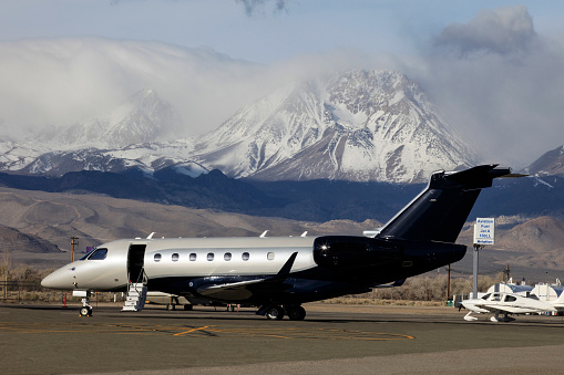 Legacy 500 at Bishop Airport (KBIH) Bishop, California, The Embraer Legacy 500 is a Brazilian mid-size business jet  and typically carries 4 passengers over 3,125 nmi (5,790 km) with room for up to 12.