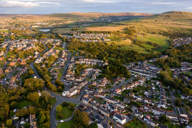 istock Aerial view of a Welsh town 1279708758