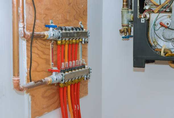 istock Home underfloor heat valves container distributor of central heating technologies 1279708838