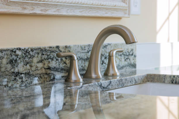 istock Master bathroom with in sink new apartment renewed bathroom 1279708848
