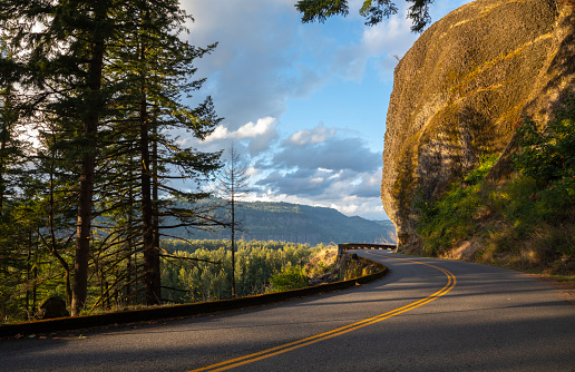 The Historic Columbia River Highway at Shepperd's Dell, Oregon.