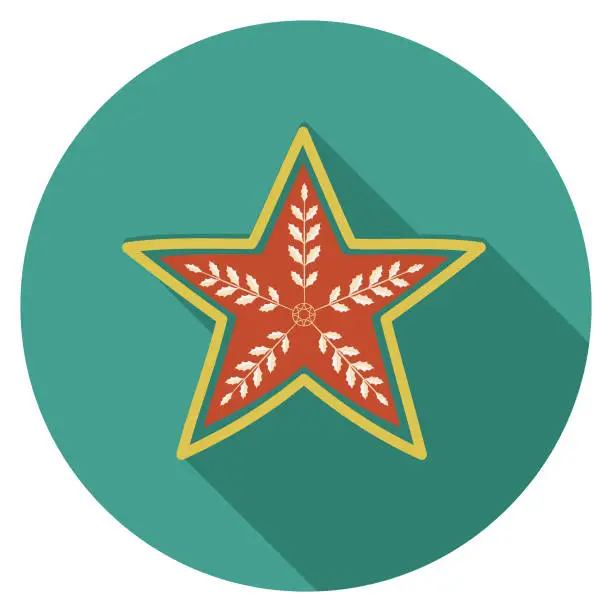 Vector illustration of Christmas Star Folk Art Icon