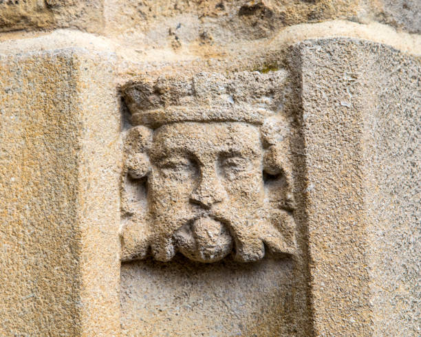 istock Sculpture on the Vicars Chapel and Library in Vicars Close, Wells, UK 1279710961