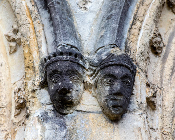 istock Sculpture on the Vicars Chapel and Library in Vicars Close, Wells, UK 1279711024