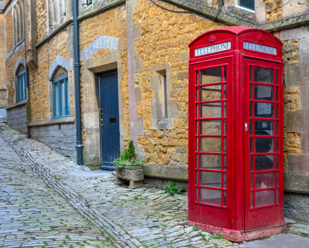istock Vintage Red Telephone Box in Castle Cary, Somerset, UK 1279711146
