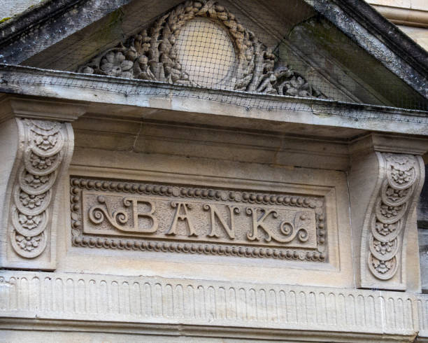 istock Vintage Bank Sign in Shepton Mallet, Somerset, UK 1279711151