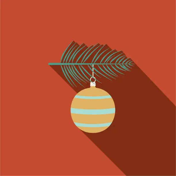 Vector illustration of Hanging Christmas Ornament Folk Art Icon