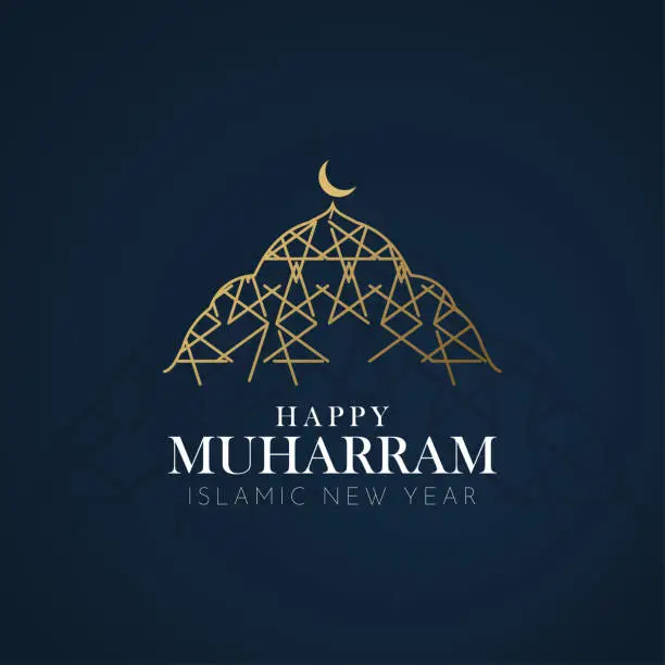 Vector illustration of Happy Islamic New Year 1442 Celebration Vector Logo Icon Template Design Illustration