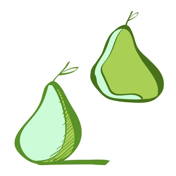 Vector illustration of Pear cartoon illustrations