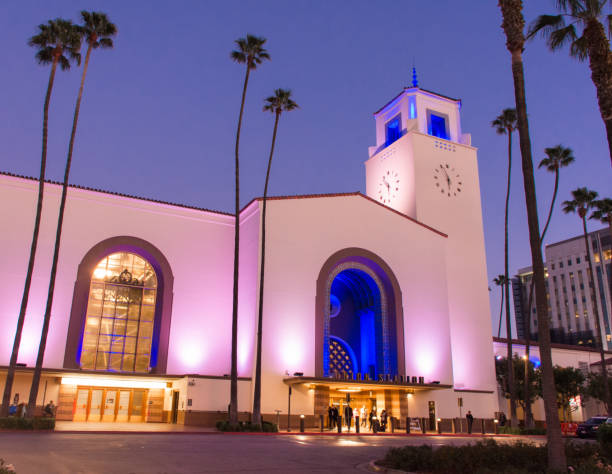 istock Los Angeles Union Station at night 1279726831