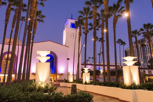 istock Los Angeles Union Station at night 1279726833