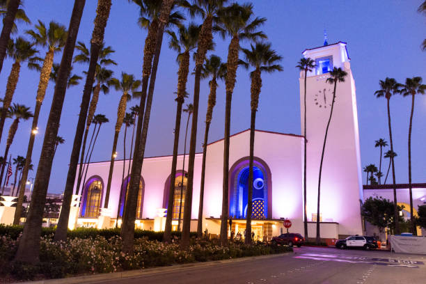 istock Los Angeles Union Station at night 1279727504