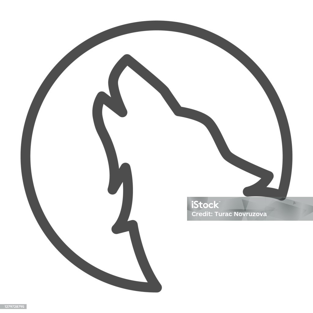 Wolf Hú Lên Tại Biểu Tượng Đường Mặt Trăng Khái Niệm Halloween ...