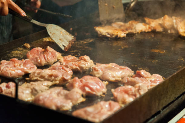 istock Chicken teppanyaki at a festival stall 1279732443