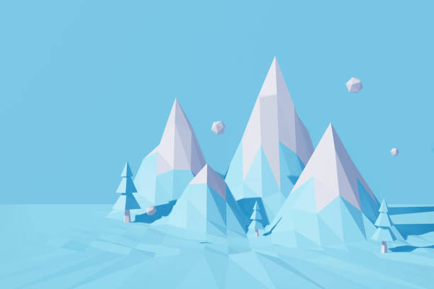 3D illustration of origami wolf howling. Polygonal wolf side view. Geometric style grey wolf.