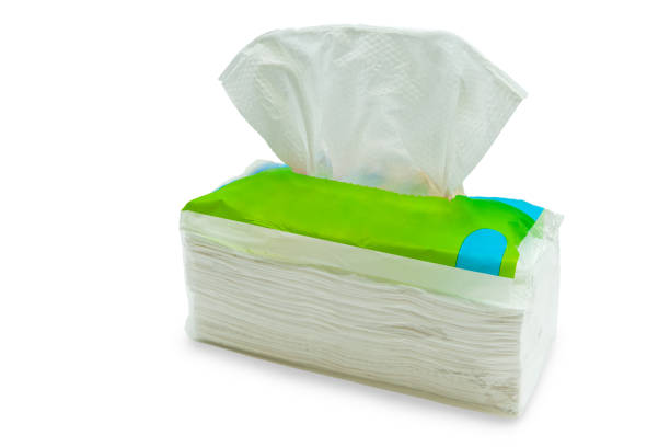 istock Tissue paper wrapped in plastic, Empty labels and no text for packaging 1279737051
