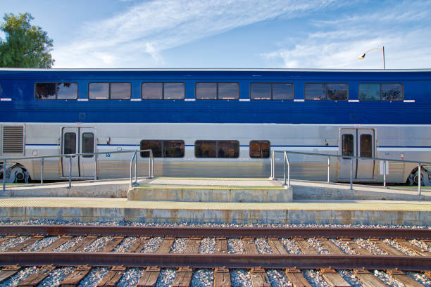 istock train Pacific Surfliner train at Moorpark Station 1279738203