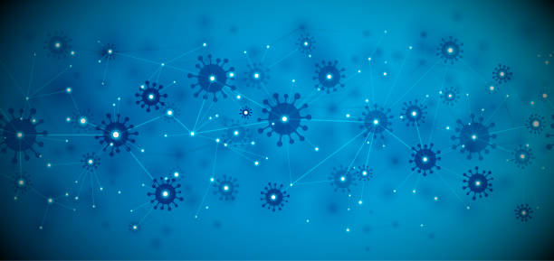 Coronavirus spreading network Covid-19 abstract blue network background vector illustration virus illustrations stock illustrations