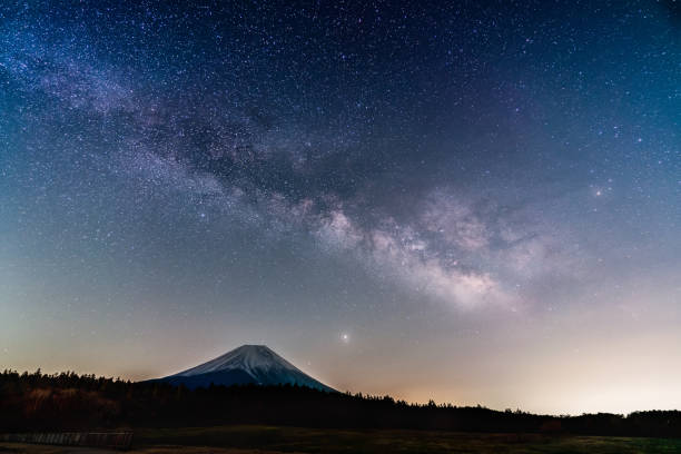 istock starry sky & milky way with mt Mt. Fuji 1279742269