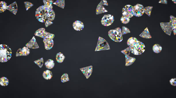 istock Colorful shining brilliant diamonds 3D rendering illustration 1279750394