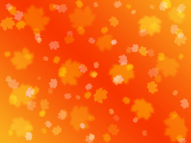 istock Colorful autumn background with blurred yellow maple leaves on a red-orange backdrop. Can be used as a design element 1279753099