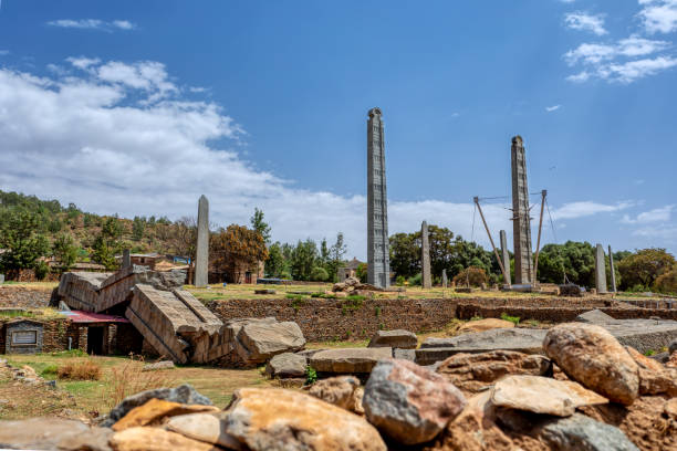 istock Ancient obelisks in city Aksum, Ethiopia 1279755127