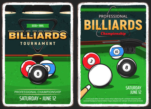 ilustrações de stock, clip art, desenhos animados e ícones de billiards pool game, snooker championship posters - sala de bilhar ilustrações