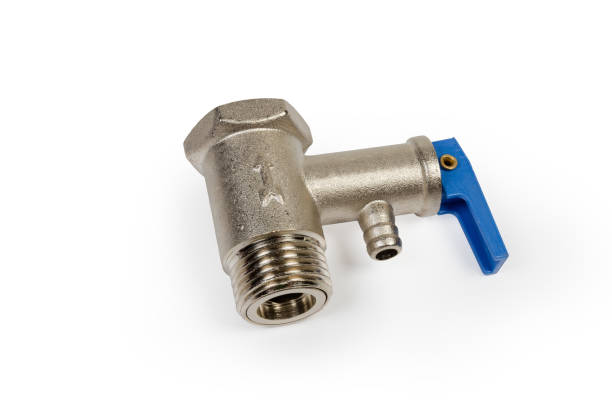 istock Safety valve for household water heaters on white background 1279757536