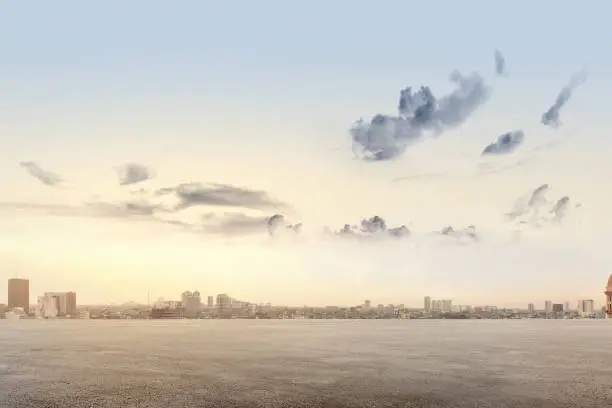 Photo of Airplane runway with cityscapes