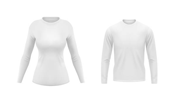 istock White shirts with long sleeves for men and women 1279759271