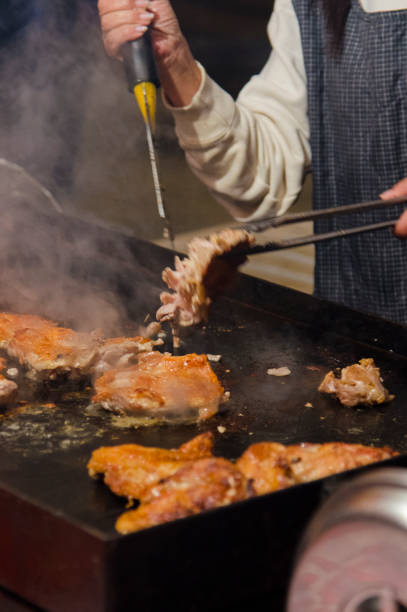 istock Chicken teppanyaki at a festival stall 1279759624
