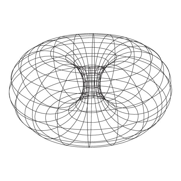 torus topology circle geometria matematyka na białym tle. - pole magnetyczne obrazy stock illustrations