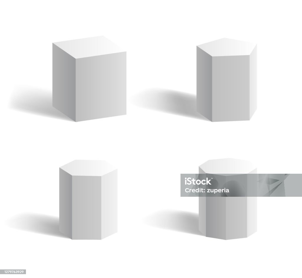 Hình Dạng Hình Học 3d Cơ Bản Khối Lập Phương Hình Khối Hình Lục ...