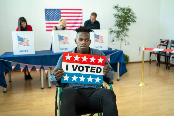 istock Afro-American man on Election Day 1279766437