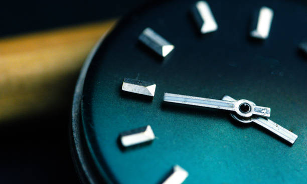 istock Old dial of a vintage watch. Worn and scratched surface 1279769914