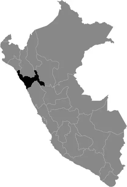 Vector illustration of Location Map of La Libertad Department